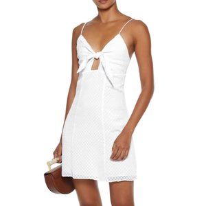 ALICE + OLIVIA Roe knotted fil coupé gauze mini dress